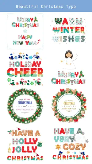 Christmas Lettering Stickers .