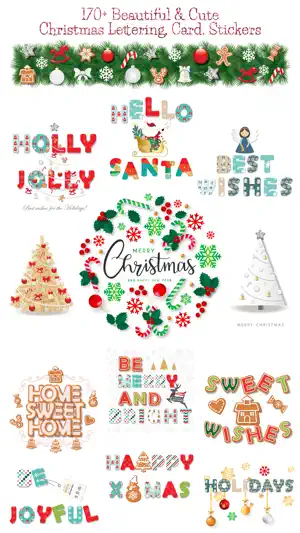 Christmas Lettering Stickers .